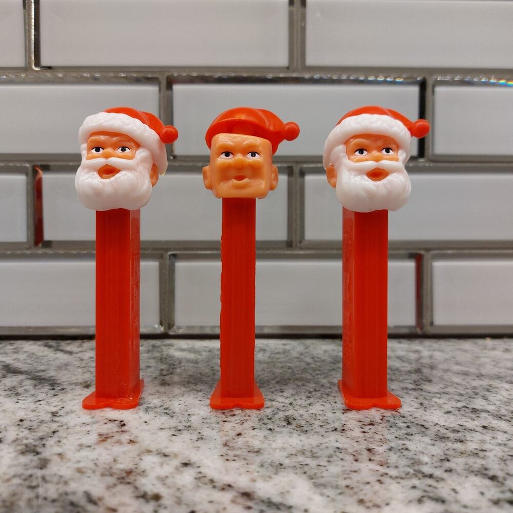 Vintage Pez Dispenser Set Of 3 (2 Santa & 1 Elf)